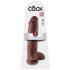 King Cock 11 - stor sugfot, med pung dildo (28cm) - brun