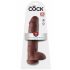 King Cock 11 - stor dildo med sugpropp och testiklar (28 cm) - brun