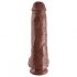 King Cock 11 - stor dildo med sugpropp och testiklar (28 cm) - brun