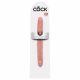 King Cock 12 Slim - naturtrogen dubbel dildo (31 cm) - naturfärg