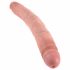 King Cock 12 Slim - naturtrogen dubbel dildo (31 cm) - naturfärg