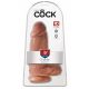 King Cock 9 Chubby - Sugfotad dildos med pung (23cm) - mörk natur