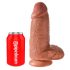 King Cock 9 Chubby - Sugfotad dildos med pung (23cm) - mörk natur