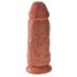 King Cock 9 Chubby - Sugfotad dildos med pung (23cm) - mörk natur