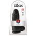 King Cock 9 Chubby - sugpropp, med pung dildo (23cm) - svart