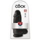 King Cock 9 Chubby - sugpropp, med pung dildo (23cm) - svart