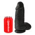 King Cock 9 Chubby - sugpropp, med pung dildo (23cm) - svart