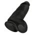 King Cock 9 Chubby - sugpropp, med pung dildo (23cm) - svart