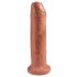 King Cock 7 Förhudsförstörare - realistisk dildo (18 cm) - mörk hudton