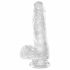 King Cock Clear 6 - sugfot, liten dildo med pung (15 cm)