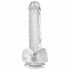 King Cock Clear 6 - sugfot, liten dildo med pung (15 cm)