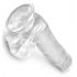 King Cock Clear 6 - sugfot, liten dildo med pung (15 cm)