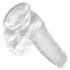 King Cock Clear 6 - sugfot, liten dildo med pung (15 cm)