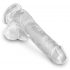 King Cock Clear 6 - sugfot, liten dildo med pung (15 cm)