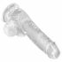 King Cock Clear 6 - sugfot, liten dildo med pung (15 cm)