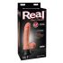 Real Feel Deluxe No.1 – realistisk vibrator med testiklar (hudfärgad)