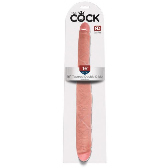 King Cock 16 Avsmalnande - Realistisk dubbel dildo (41cm) - Natur