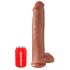 King Cock 15 - sugfot, pung, gigantisk dildo (38 cm) - mörk natur