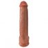 King Cock 15 - sugfot, pung, gigantisk dildo (38 cm) - mörk natur