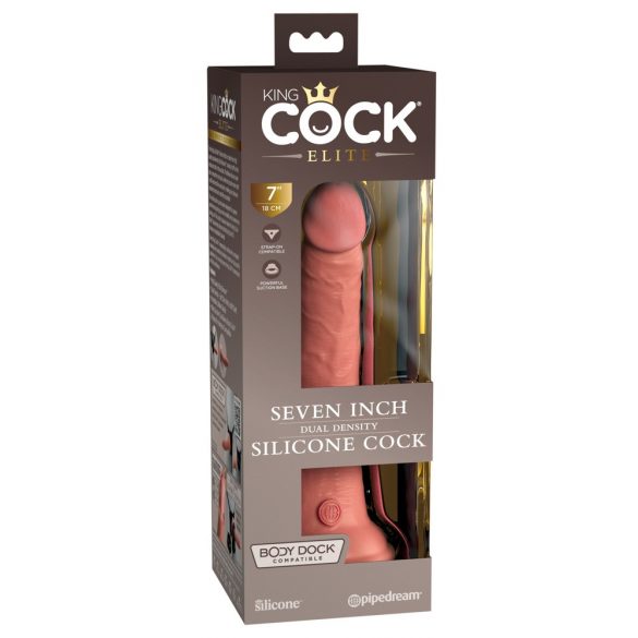 King Cock Elite 7 - sugkopp, realistisk dildo (18 cm) - hudfärg