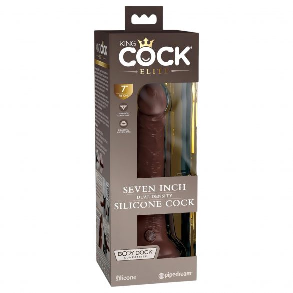 King Cock Elite 7 sugkopp dildo (18cm) - brun