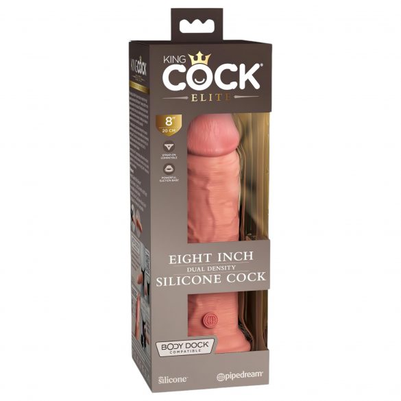 King Cock Elite 20cm sugkopp dildo - natur