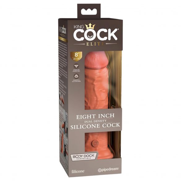 King Cock Elite 8 - sugfotdildo (20 cm) - mörk natur