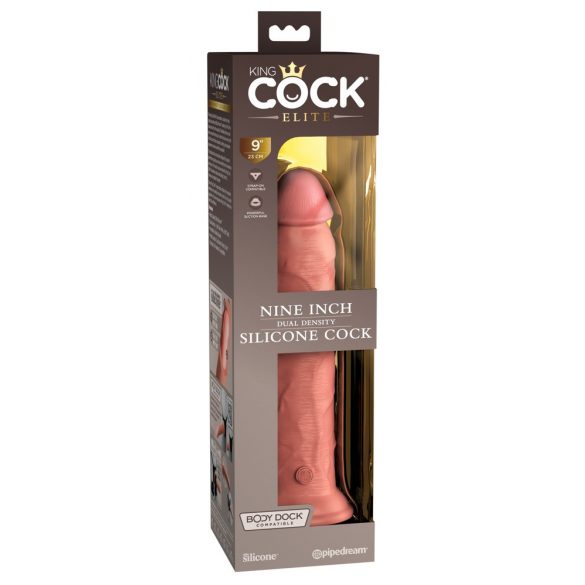 King Cock Elite 9 - naturtrogen dildo med sugpropp (23 cm)