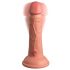 King Cock Elite 6 - självhäftande, realistisk vibrator 15cm (mörk naturlig)