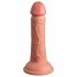 King Cock Elite 6 - självhäftande, realistisk vibrator 15cm (mörk naturlig)