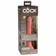 King Cock Elite 7 - sugkopp vibrerande dildo 18 cm - natur