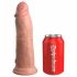 Kung Kuk Elit 8 - sugkopp, realistisk vibrator (20 cm) - natur