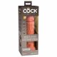 King Cock Elite 20 cm - realistisk dildo med sugkopp (mörk naturnyans)