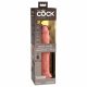 King Cock Elite 9 - sugkopp vibrator 23 cm - naturfärg