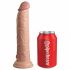 King Cock Elite 9 - sugkopp vibrator 23 cm - naturfärg