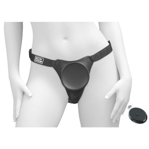 Body Dock G-punkt Pro - uppladdningsbara, trådlösa strap-on trosor (svart)