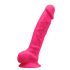 Silexd 8 - flexibel, sugpropp, vibrerande dildo - 20 cm (rosa)