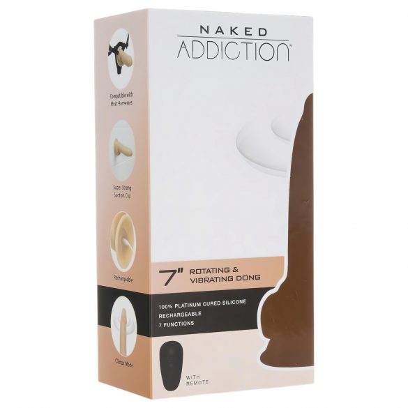 Naked Addiction Rotating 7 - uppladdningsbar roterande vibrator (18 cm) - natur