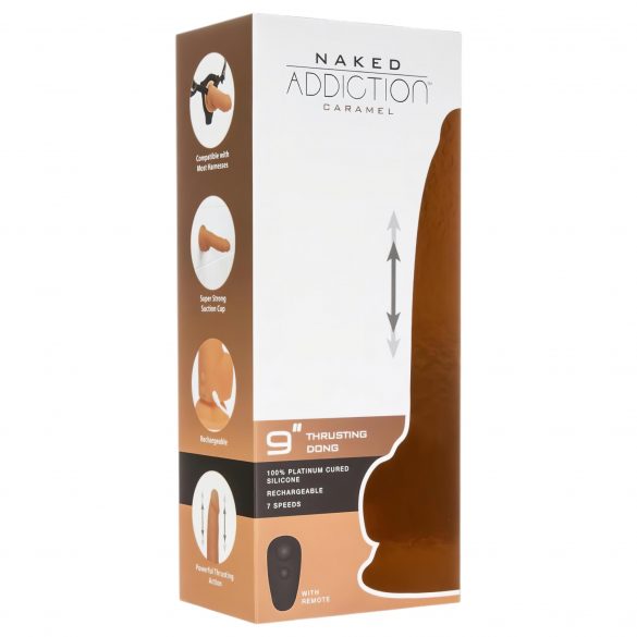 Naken Passion Stötande Vibrator - Mörk (23cm)