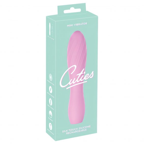 Cuties Mini 3 - batteridriven, vattentät ribbad vibrator (rosa)