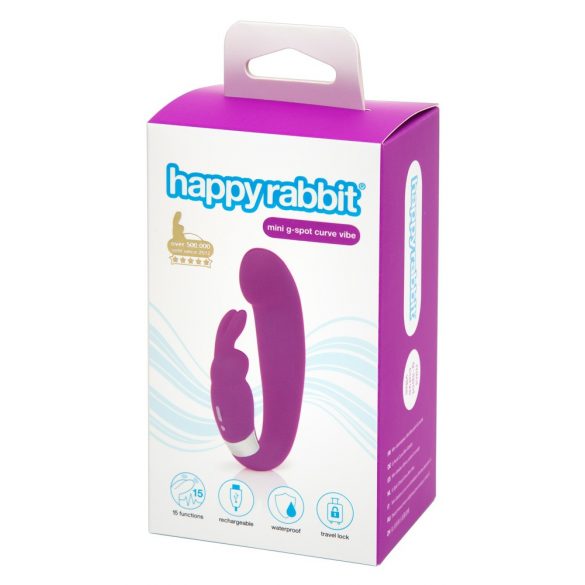 Happyrabbit Mini G - Uppladdningsbar G-punktsvibrator med klitorisstimulator (lila)