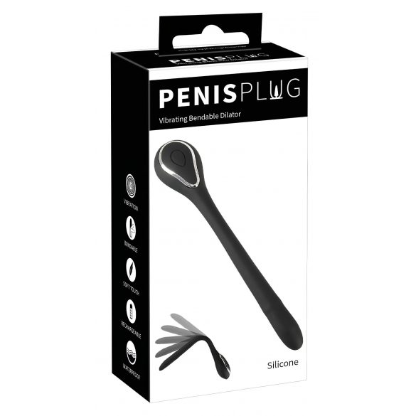 Penisplugg Vibrator för Urinrör (0,6-1,1 cm) - Svart