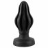 ANOS - supersoft, räfflad analdildo - 7 cm (svart)