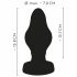 ANOS - supersoft, räfflad analdildo - 7 cm (svart)