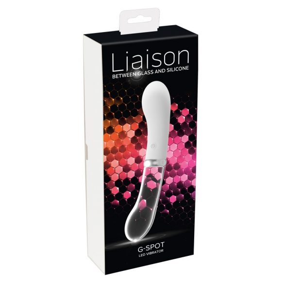 You2toys Liaison - silikon-glas LED vibrator (genomskinlig-vit)