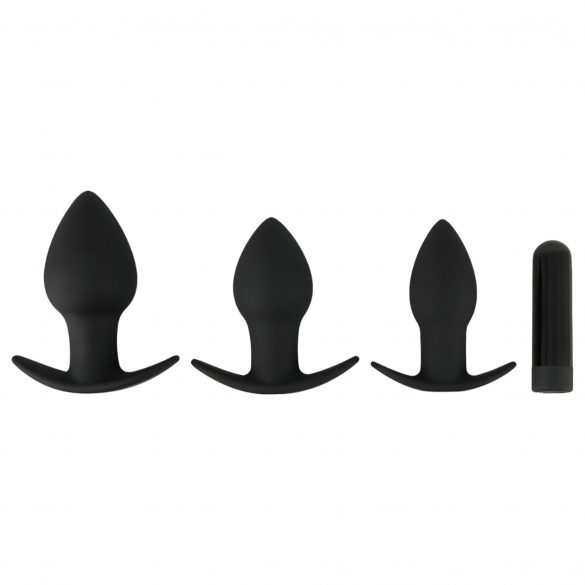 Svarta Sammet - uppladdningsbara anal vibrator set - 3 delar (svart)