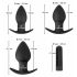 Svarta Sammet - uppladdningsbara anal vibrator set - 3 delar (svart)