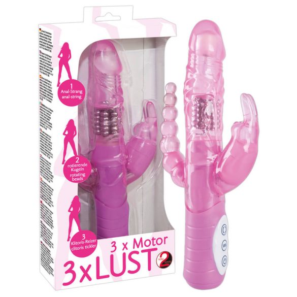 You2Toys - 3-i-1 vibrator - rosa