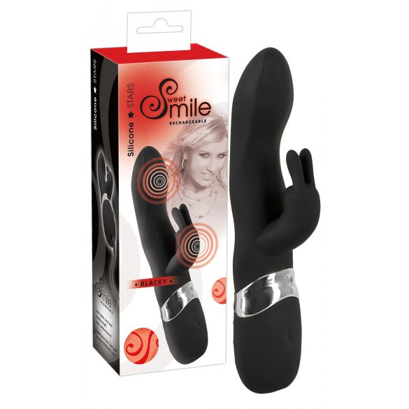 SMILE Blacky - USB laddningsbar dubbelmotor vibrator (svart)