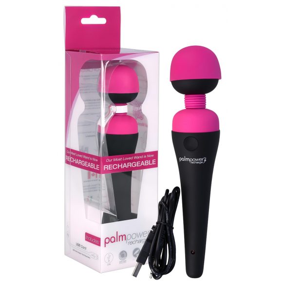 PalmPower Trollstav - uppladdningsbar massager vibrator (rosa-svart)